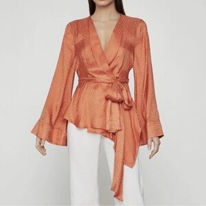bcbgmaxazaria NWT satin wrap blouse top